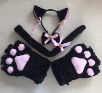 Cat Claw Gloves Cat Ears Headband Claw Set - CACO7652