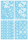Christmas Snowflake Window StickerS Bell Elk Glass - CHST1300
