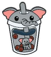 Cartoon Milk Tea Cup Elephant Pins - ELPN1111
